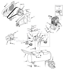 Page A Diagram and Parts List for VT629002 2001 Campbell Hausfeld Compressor